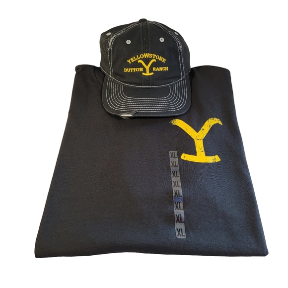 Yellowstone Dutton Ranch Promotional T-Shirt Tee Baseball Cap Hat Bundle NWT XL - Picture 2 of 11